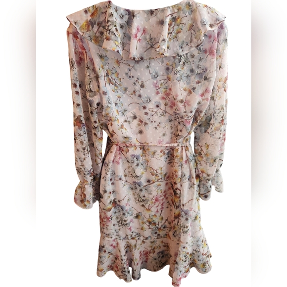 Ted Baker London Pink Jasmine Floral Printed Wrap Dress Size 3 (6-8) - Picture 4 of 7
